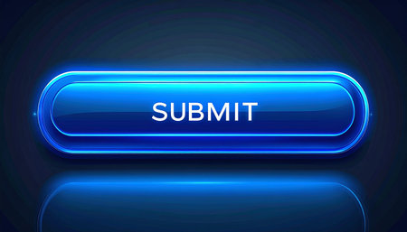 Blue web button with the word summit on the dark blue background