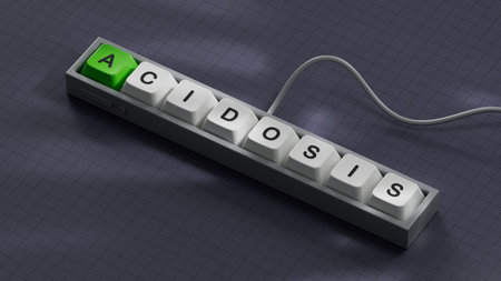 Computer keyboard keys with text acidosis close up of computer keyboard keys business concept 3d rendering