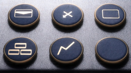 Close up of buttons on the calculator business and finance concept Stock Photo