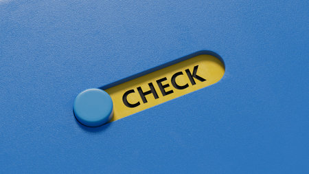 Slide switch with check business word mission vision and core values concept close up of slide switch business concept 3d rendering on blue background