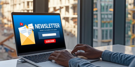 Newsletter signup page on computer for customer to subscribe brisk newsletter update information to subscriber
