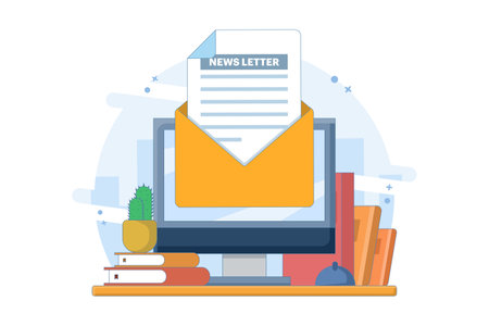 Email campaign concept newsletter email marketing online business strategy advertising email newsletter sending messages online marketing and business related design