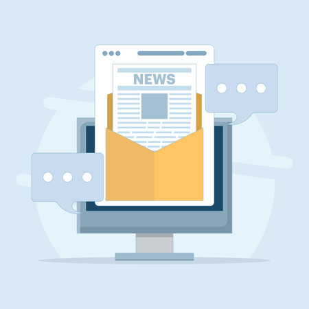 Email newsletter concept email marketing seo on email marketing digital news subscription renewal online business strategy newsletter marketing flat vector illustration