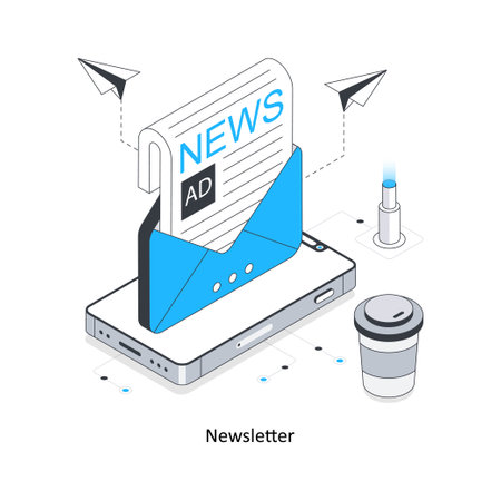 News letter isometric stock illustration eps file stock illustration