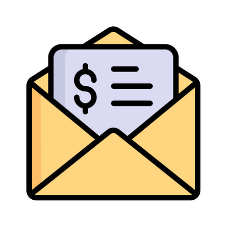 Well crafted premium flat outline icon depicting financial mail