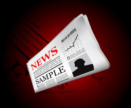 News in newspaper with perforated edges and texture vector illustration Stock Photo