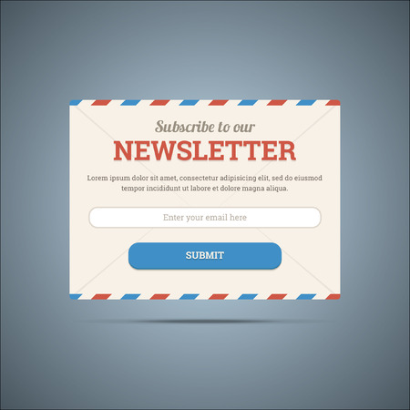 Newsletter subscribe form for web and mobile vector illustratio Stock Photo