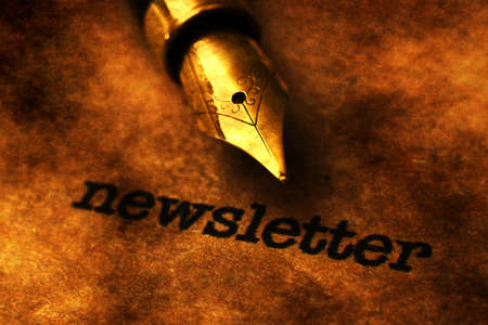 Fountain pen on newsletter text