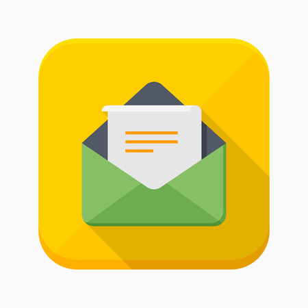 Letter icon vector eps10 flat icon long shadow