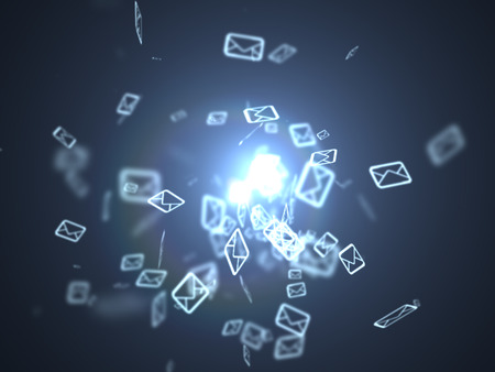 Many letters in the box concept spam many e mail