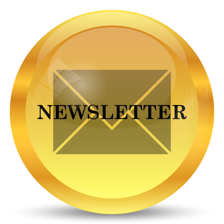 Newsletter icon internet button on white background