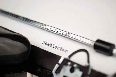 Close up view newsletter written on an old typewriter Stock Photo