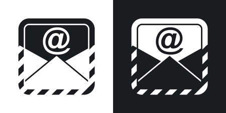 Email message vector icon two tone version on black and white background