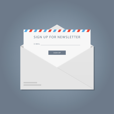 Template subscription to the newsletter flat banner newsletter the design of of the registration form to the newsletter vector form of an email mailing site