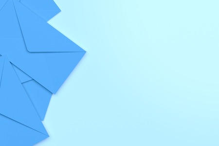 Blank blue envelopes on blue background 3d rendering Stock Photo