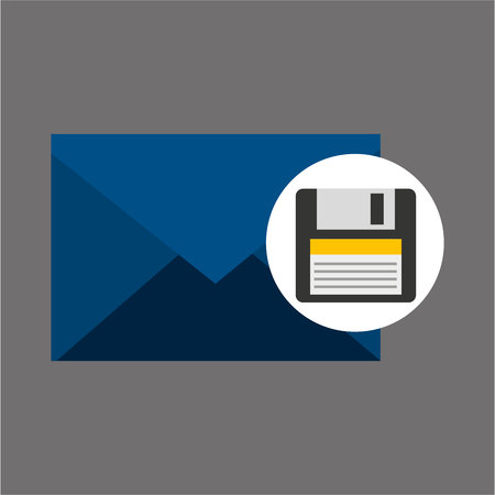 Email message floppy backup icon vector illustration Stock Photo