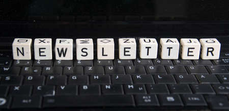 The word newsletter on a keyboard Stock Photo