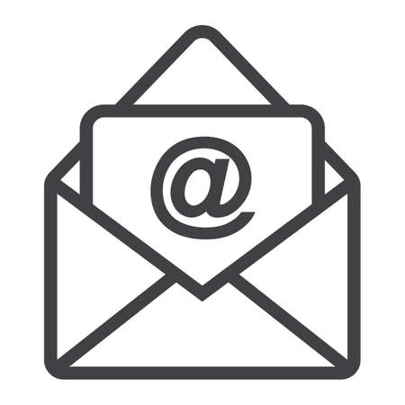 Email line icon envelope and website button vector graphics a linear pattern on a white background eps 10
